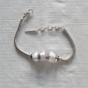 sterling glass slider designer bracelet charm bracelet